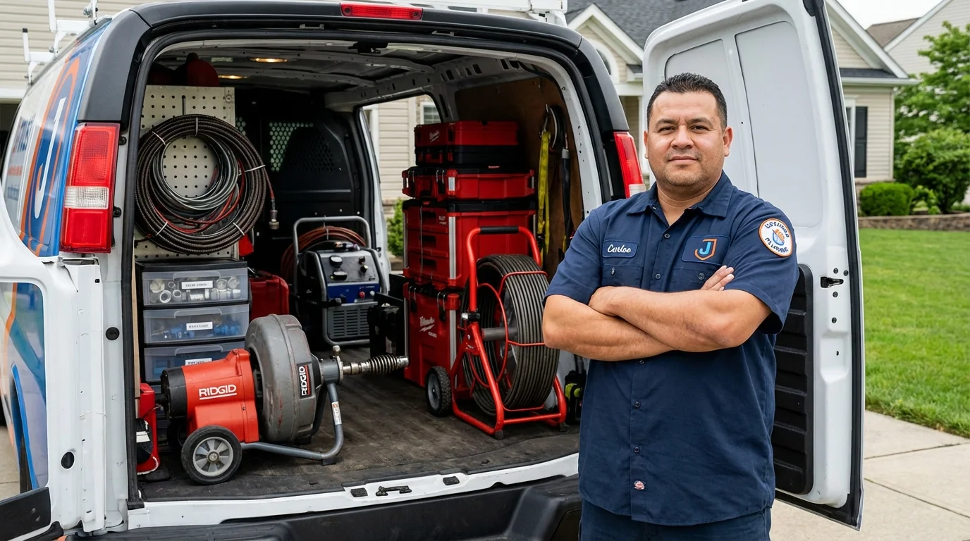 Professional drain cleaning equipment and Johns Plumbing LLC plumber in Maricopa