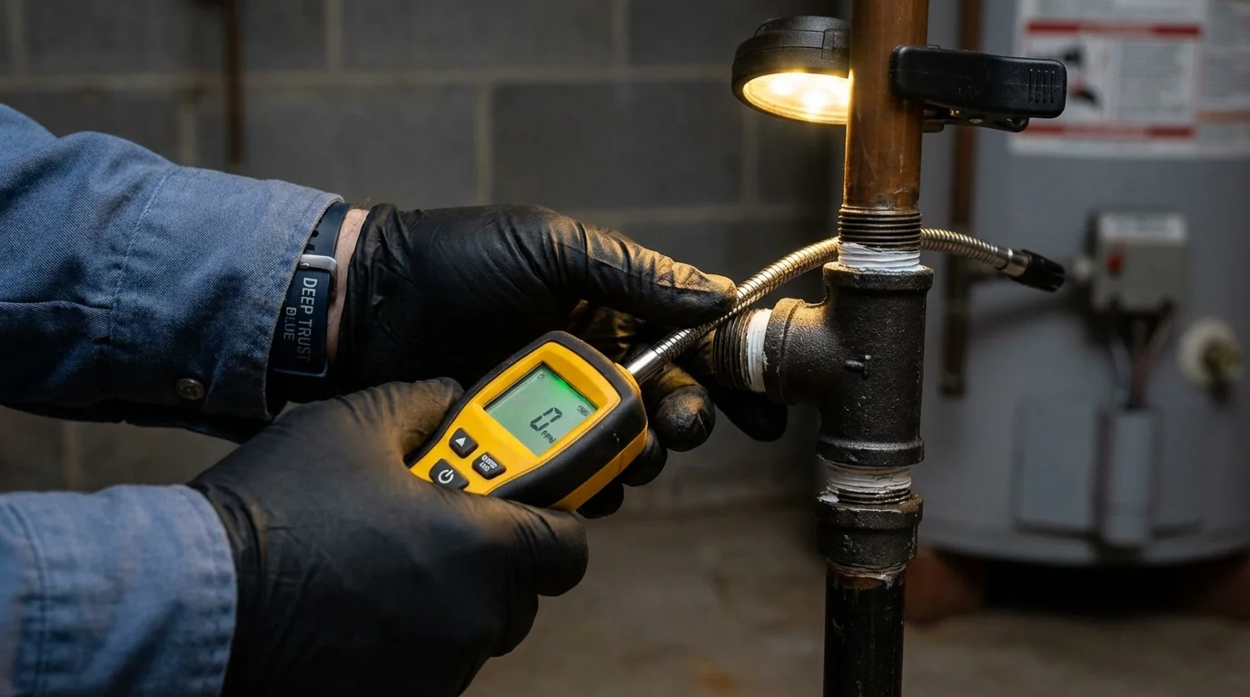 Gas leak detection with electronic sniffer by Johns Plumbing LLC in Maricopa
